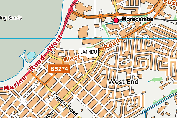 LA4 4DU map - OS VectorMap District (Ordnance Survey)