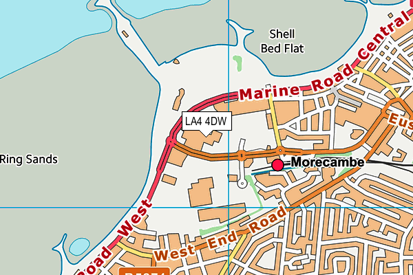 Everlast Fitness Club (Morecambe) (Closed) map (LA4 4DW) - OS VectorMap District (Ordnance Survey)