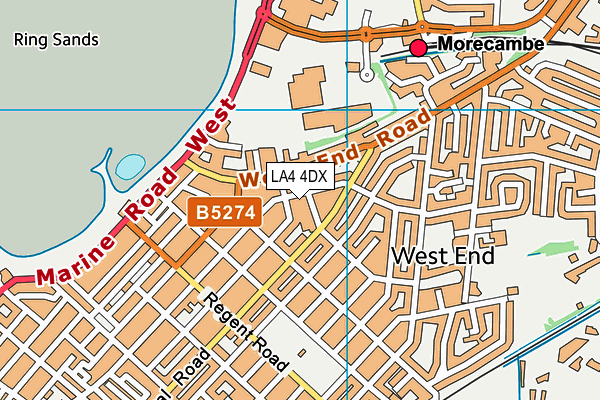 LA4 4DX map - OS VectorMap District (Ordnance Survey)