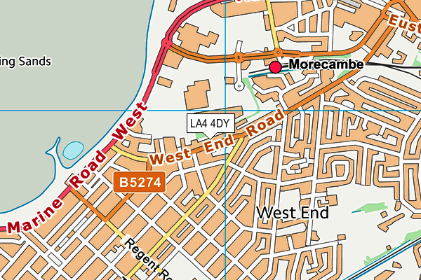 LA4 4DY map - OS VectorMap District (Ordnance Survey)