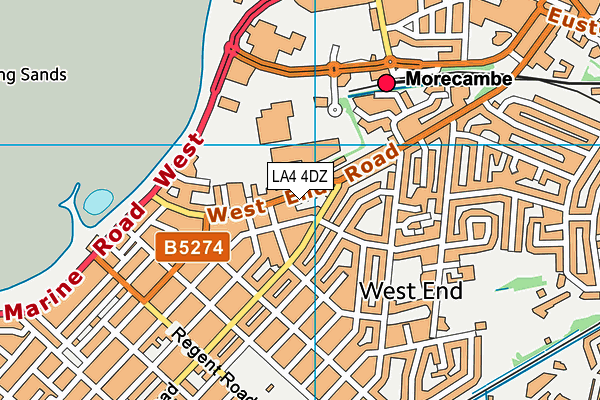 LA4 4DZ map - OS VectorMap District (Ordnance Survey)