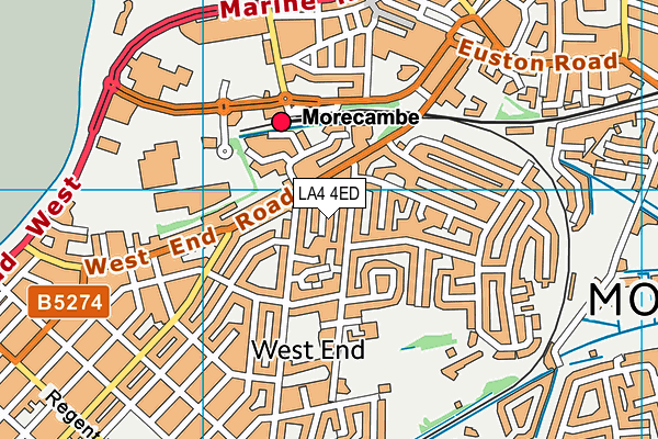 LA4 4ED map - OS VectorMap District (Ordnance Survey)