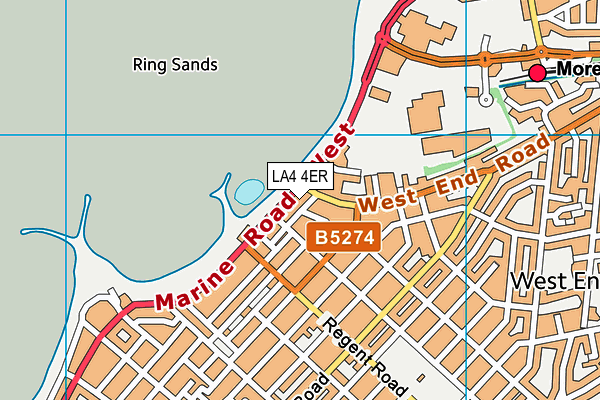 LA4 4ER map - OS VectorMap District (Ordnance Survey)