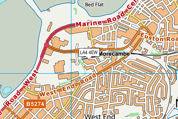 LA4 4EW map - OS VectorMap District (Ordnance Survey)