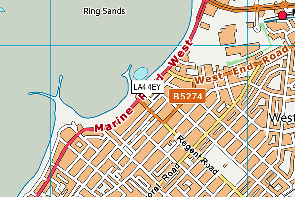 LA4 4EY map - OS VectorMap District (Ordnance Survey)