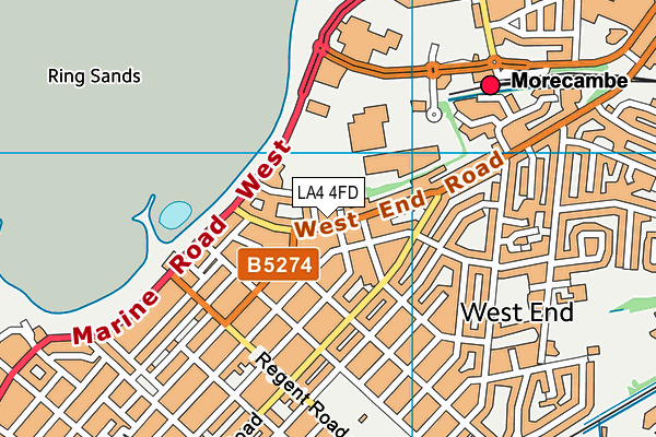 LA4 4FD map - OS VectorMap District (Ordnance Survey)