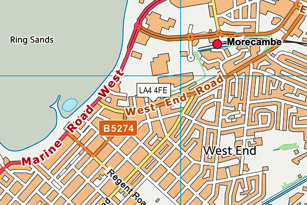 LA4 4FE map - OS VectorMap District (Ordnance Survey)