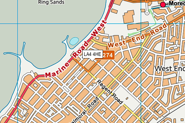 LA4 4HE map - OS VectorMap District (Ordnance Survey)