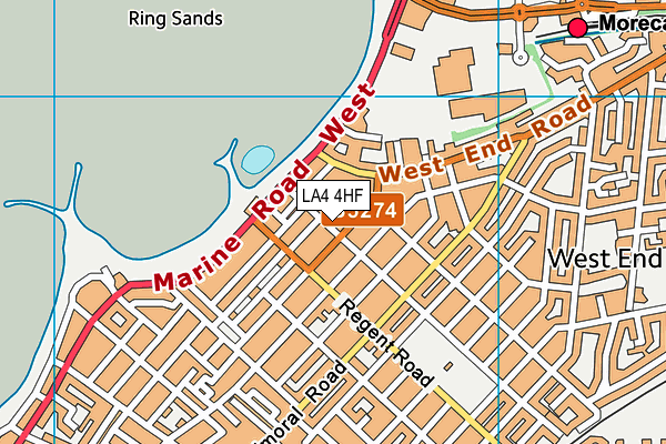 LA4 4HF map - OS VectorMap District (Ordnance Survey)