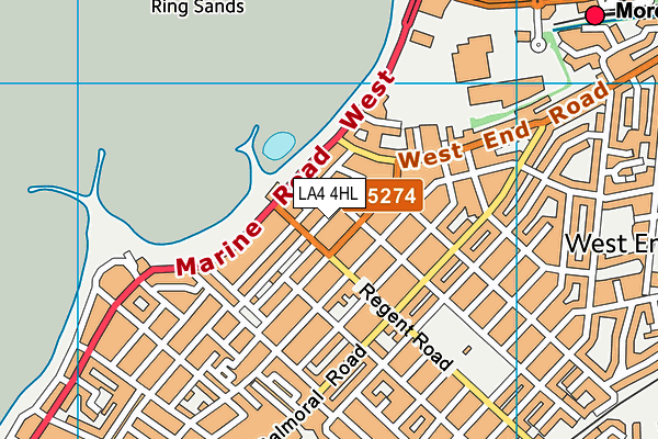 LA4 4HL map - OS VectorMap District (Ordnance Survey)