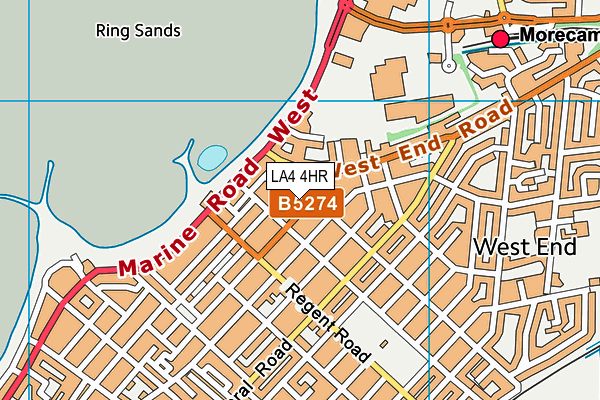 LA4 4HR map - OS VectorMap District (Ordnance Survey)