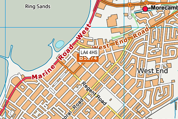 LA4 4HS map - OS VectorMap District (Ordnance Survey)