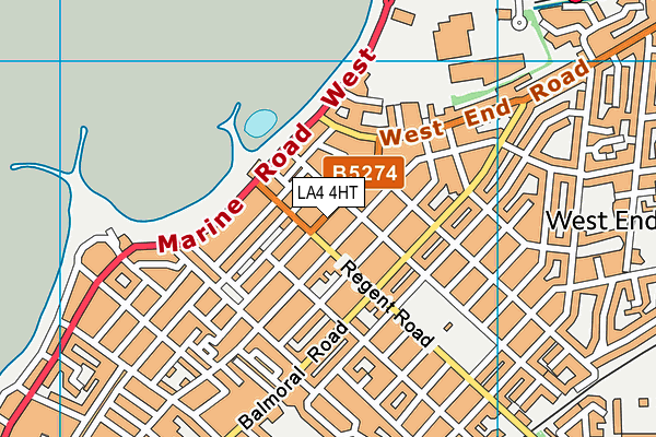 LA4 4HT map - OS VectorMap District (Ordnance Survey)