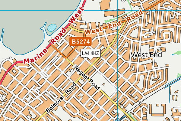 LA4 4HZ map - OS VectorMap District (Ordnance Survey)