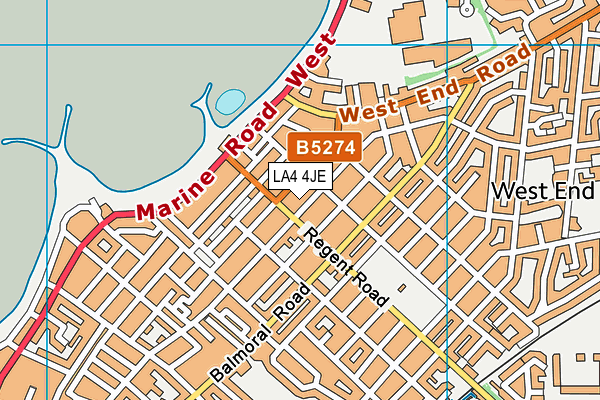 LA4 4JE map - OS VectorMap District (Ordnance Survey)