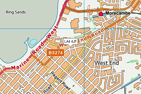 LA4 4JF map - OS VectorMap District (Ordnance Survey)