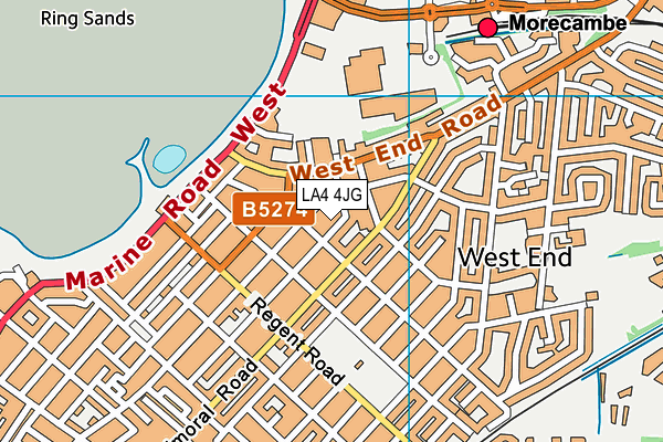 LA4 4JG map - OS VectorMap District (Ordnance Survey)