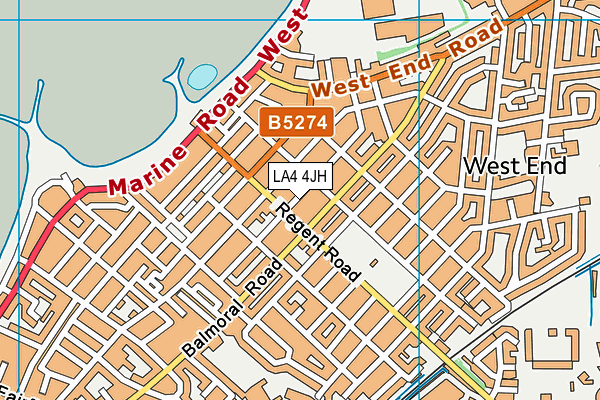 LA4 4JH map - OS VectorMap District (Ordnance Survey)