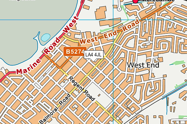 LA4 4JL map - OS VectorMap District (Ordnance Survey)