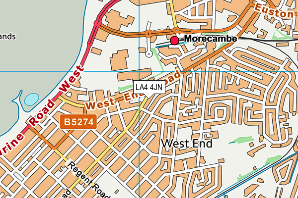 LA4 4JN map - OS VectorMap District (Ordnance Survey)