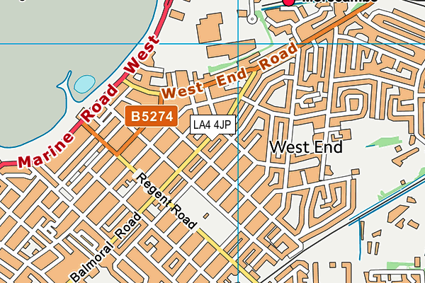 LA4 4JP map - OS VectorMap District (Ordnance Survey)