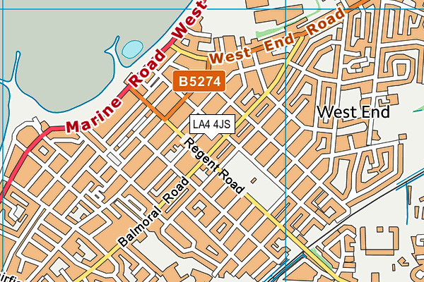 LA4 4JS map - OS VectorMap District (Ordnance Survey)