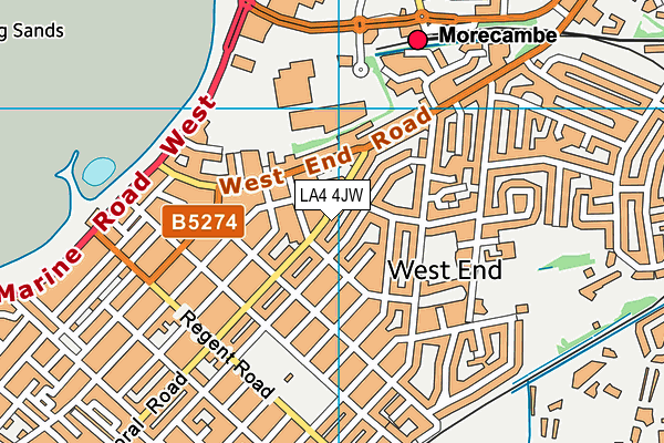 LA4 4JW map - OS VectorMap District (Ordnance Survey)