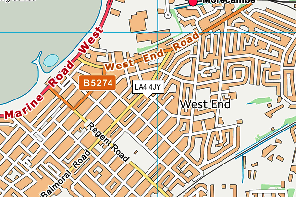 LA4 4JY map - OS VectorMap District (Ordnance Survey)