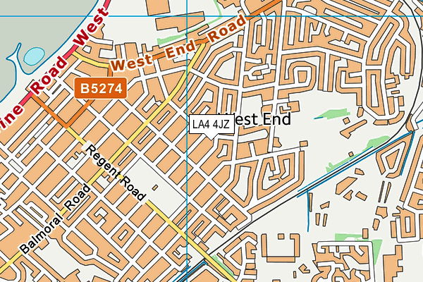 LA4 4JZ map - OS VectorMap District (Ordnance Survey)