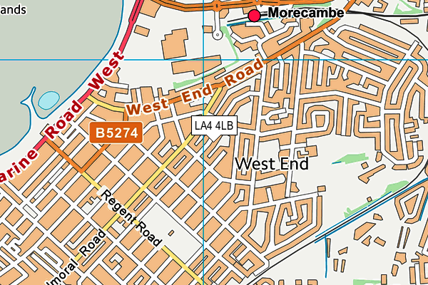 LA4 4LB map - OS VectorMap District (Ordnance Survey)