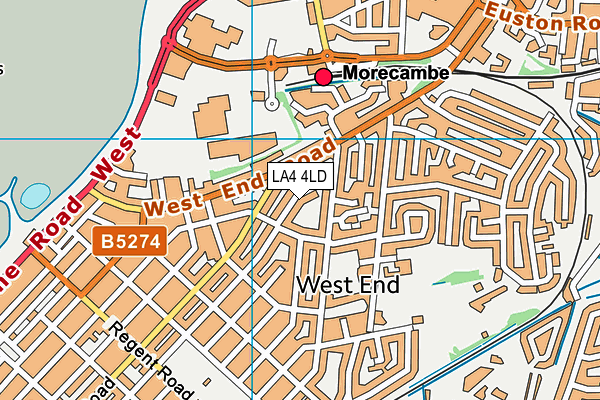 LA4 4LD map - OS VectorMap District (Ordnance Survey)