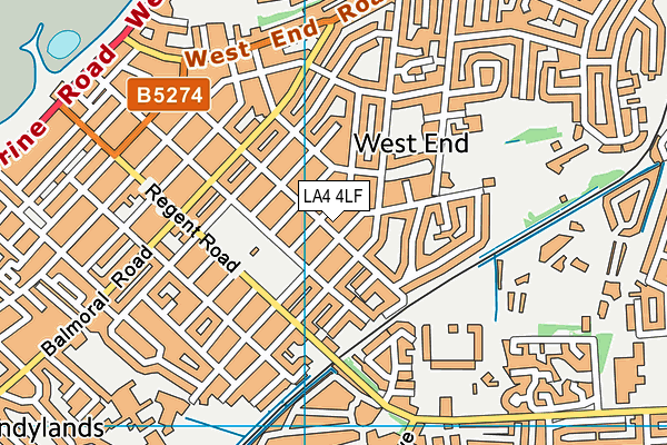 LA4 4LF map - OS VectorMap District (Ordnance Survey)