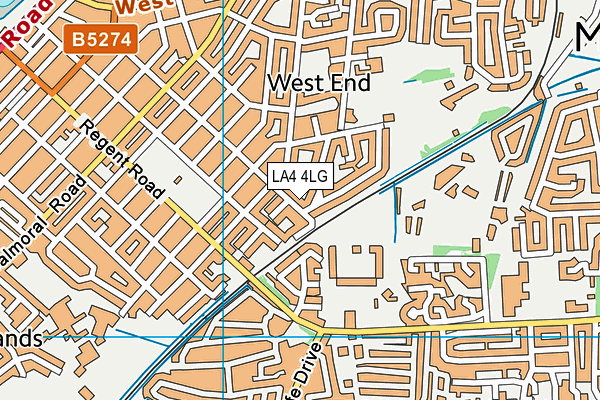 LA4 4LG map - OS VectorMap District (Ordnance Survey)