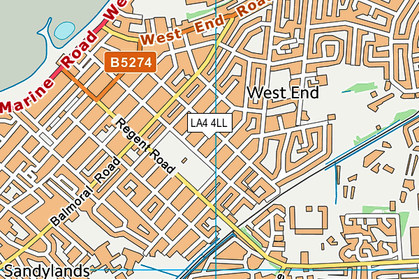 LA4 4LL map - OS VectorMap District (Ordnance Survey)