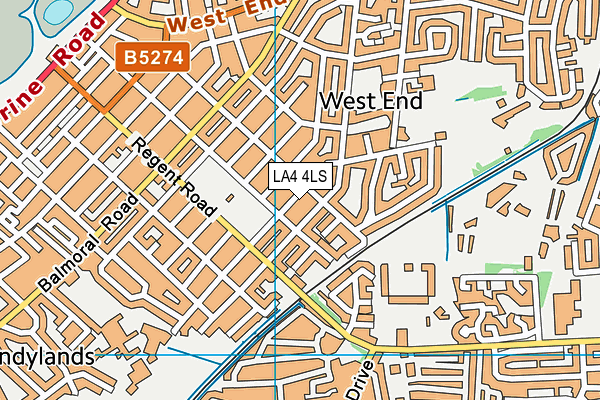 LA4 4LS map - OS VectorMap District (Ordnance Survey)