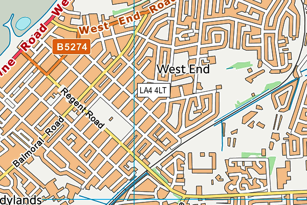 LA4 4LT map - OS VectorMap District (Ordnance Survey)