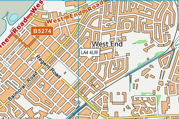 LA4 4LW map - OS VectorMap District (Ordnance Survey)