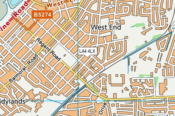 LA4 4LX map - OS VectorMap District (Ordnance Survey)