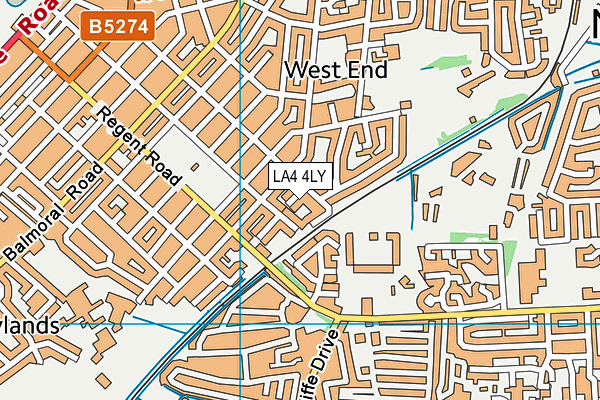 LA4 4LY map - OS VectorMap District (Ordnance Survey)