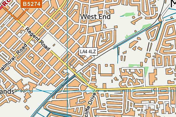 LA4 4LZ map - OS VectorMap District (Ordnance Survey)