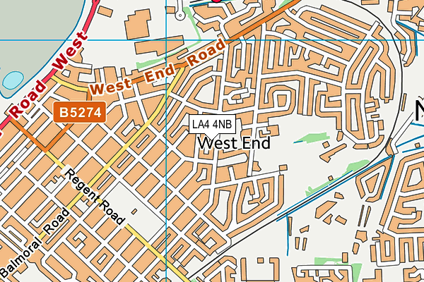 LA4 4NB map - OS VectorMap District (Ordnance Survey)