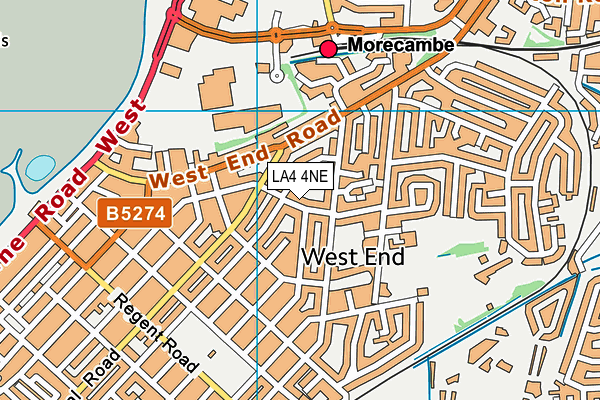 LA4 4NE map - OS VectorMap District (Ordnance Survey)