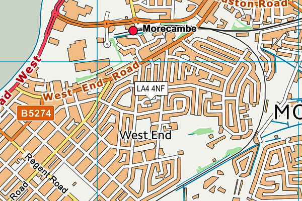 LA4 4NF map - OS VectorMap District (Ordnance Survey)