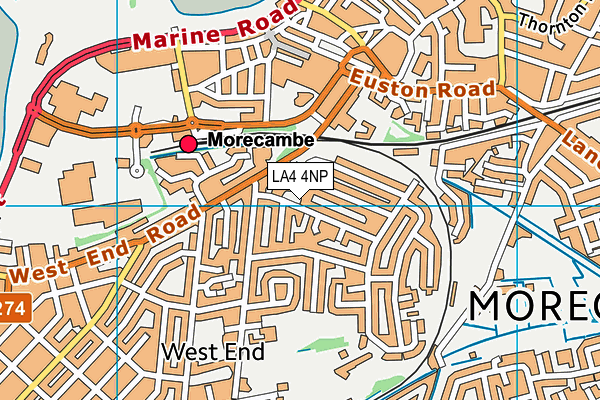 LA4 4NP map - OS VectorMap District (Ordnance Survey)