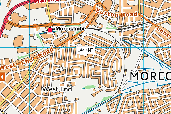 LA4 4NT map - OS VectorMap District (Ordnance Survey)