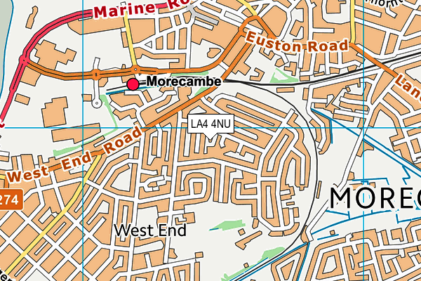 LA4 4NU map - OS VectorMap District (Ordnance Survey)