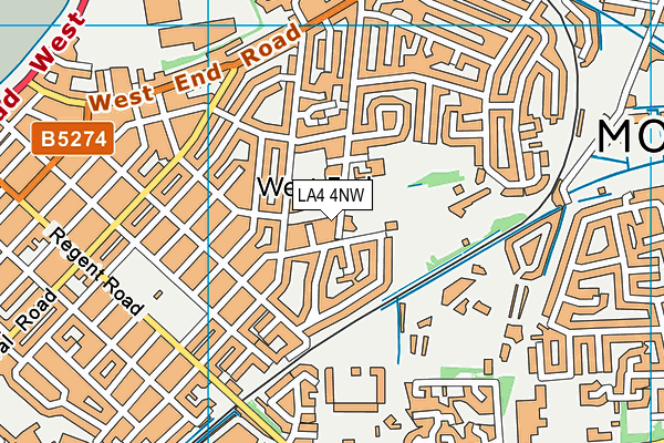 LA4 4NW map - OS VectorMap District (Ordnance Survey)