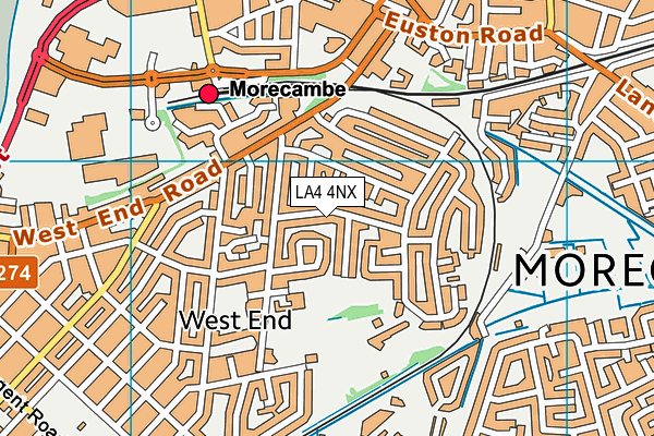 LA4 4NX map - OS VectorMap District (Ordnance Survey)