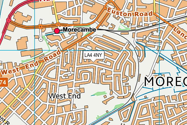 LA4 4NY map - OS VectorMap District (Ordnance Survey)