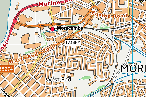 LA4 4NZ map - OS VectorMap District (Ordnance Survey)